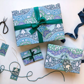 Elk And Swan Forest Gift Wrap, 7 of 8