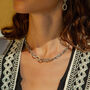 Ancient Allure Textured Silver Link Necklace, thumbnail 1 of 6