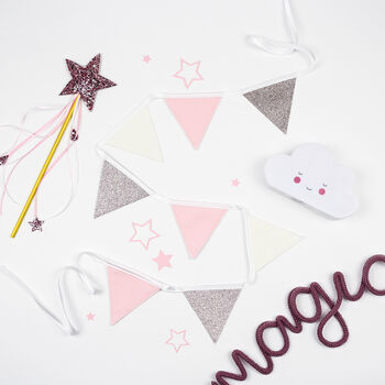Pink And Rose Gold Glitter Bunting, 7 of 9