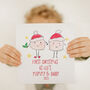 1st Christmas As Mummy And Daddy Fun Illustration Card, thumbnail 1 of 4