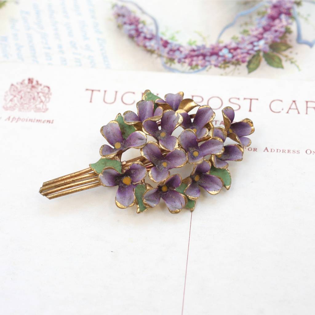 Vintage 1930's Violets Brooch By Magpie Living | notonthehighstreet.com