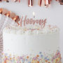 Rose Gold Hooray Birthday Party Celebration Candle, thumbnail 1 of 3