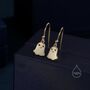 Little Ghost Drop Hook Earrings In Sterling Silver, thumbnail 3 of 9