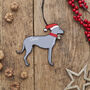 Lurcher Dog Christmas Tree Decoration Personalisation Available, thumbnail 1 of 4