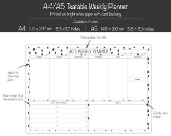 Personalised Spotty Weekly Planner Tear Off Pad, 7 of 7