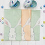 Green Easter Rabbit Linen Tea Towel, thumbnail 3 of 4