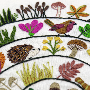 Round And Round The Woodland Hand Embroidery Kit, 11 of 12