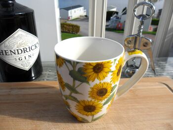 Set Of Four China Aspen Mugs In Sunflower Design, 12 of 12