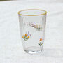 Hand Painted Floral Drinking Glass – Summer Glassware In Orange Or Blue, thumbnail 5 of 9