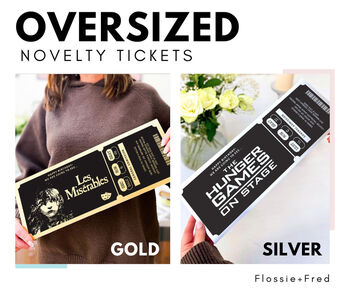 Personalised Novelty Size Gold Theatre Ticket, 2 of 10