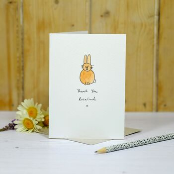 Personalised 'Smiley Bunny' Handmade Card, 8 of 10
