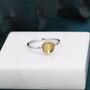 Sterling Silver Genuine Yellow Citrine Round Dot Ring, thumbnail 2 of 11