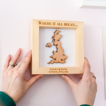 Personalised Anniversary Couple Location Wooden Frame, 6 of 6