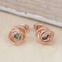 Pearl Birthstone Gold Plated Silver Nest Stud Earrings, thumbnail 5 of 8