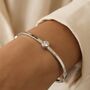 Solitaire Diamond Bangle Silver Non Tarnish Waterproof, thumbnail 1 of 8