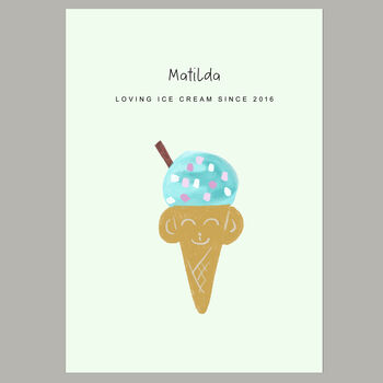 Personalised Illustrated Ice Cream Family Print, 6 of 8