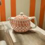 Small Retro Orange Mosaic Herbal Teapot, thumbnail 1 of 3