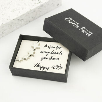 40th Birthday Stars Necklace, A Star For Every Decade, 3 of 7