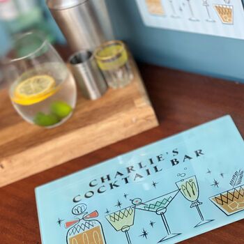 Personalised Cocktail Bar Glass Chopping Board, 6 of 6