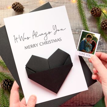 Personalised Origami Christmas Card – Always You Design For Husband, Wife Or Partner, 9 of 9