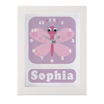 Personalised Childrens Butterfly Clock, 7 of 9