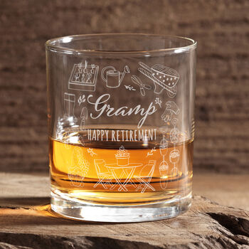 Personalised Retirement Gardening Whiskey Glass, 2 of 8