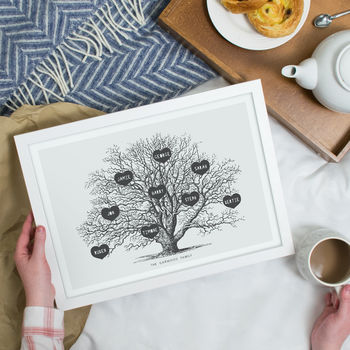 Personalised Vintage Family Tree Drawing Print, 2 of 2