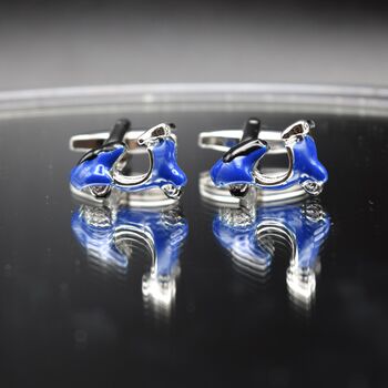 Blue Vespa Cufflinks Italian Scooter Design Gift For Him, 6 of 6