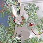 Grey Hare With Wreath Christmas Tree Decoration, thumbnail 1 of 3