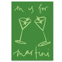 M Is For Martini Green Cocktail Print Artwork, thumbnail 2 of 2
