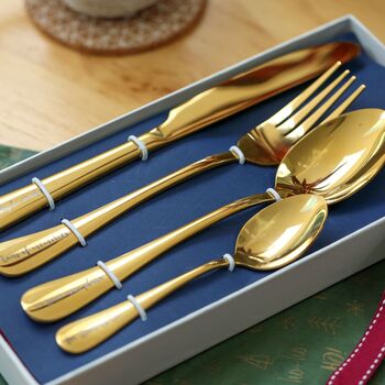 Personalised Cutlery Gift Box Four Piece Set, 8 of 9