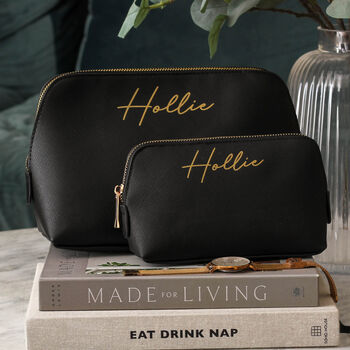 Personalised Script Make Up Bag Travel Gift For Her, 4 of 5