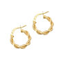 9ct Solid Gold Rope Creole Hoop Earrings, thumbnail 1 of 4