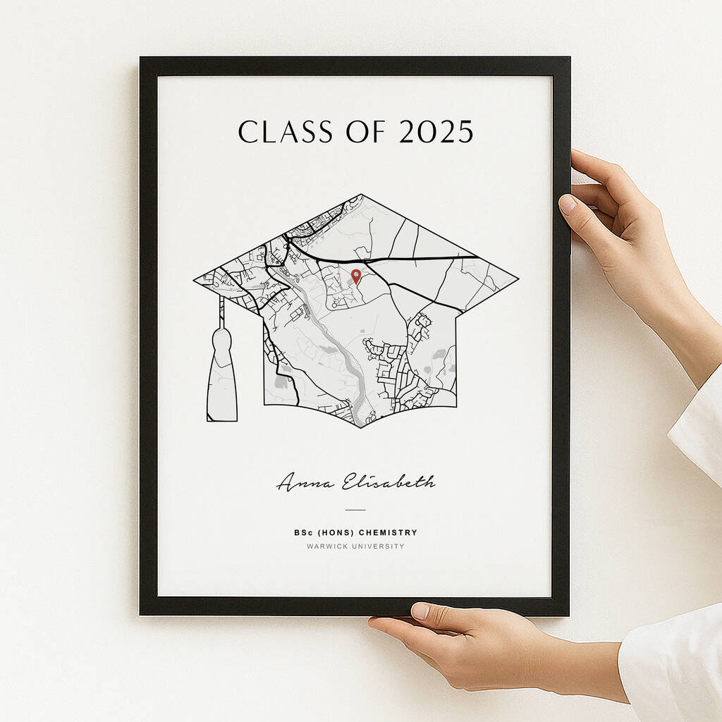 Personalised Graduation Gift – Custom University Map Print, 1 of 5