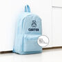 Blue Personalised Name And Design Unisex Mini Backpack, thumbnail 3 of 8