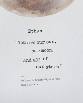 Personalised 'You Are My Sun, My Moon…' Moon Print, 4 of 7