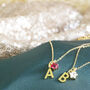 Gold Plated Initial And Birthstone Star Necklace, thumbnail 6 of 9