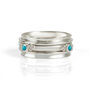 Rajalita Love Turquoise Silver Spinning Ring, thumbnail 3 of 12