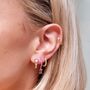 Hypoallergenic 18 K Gold Plated Heart Hoops, thumbnail 3 of 5