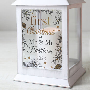 Personalised First Christmas Married Lantern, 3 of 6