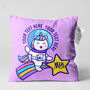 Personalised Pink Unicorn Name Cushion, Gift For Little Girls, thumbnail 1 of 6