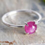Pink Sapphire Ring In Sterling Silver, thumbnail 2 of 3