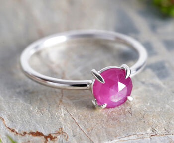 Pink Sapphire Ring In Sterling Silver, 2 of 3