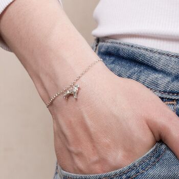 Personalised 3D Golden Retriever Silver Chain Bracelet, 2 of 10