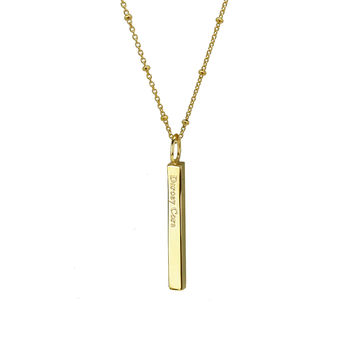 Four Sided Vertical Bar Necklace, 3 of 3