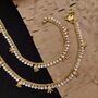 Gold Plated Crystal Braided Dangle Charm Anklet, thumbnail 1 of 3