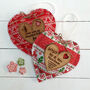 Personalised Scandi Christmas Heart Decoration Bauble, thumbnail 1 of 6