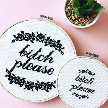 'Bitch Please' Modern Cross Stitch Kit, 3 of 6