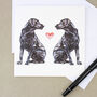 Personalised Love Labradors Blank Greetings Card, thumbnail 3 of 3