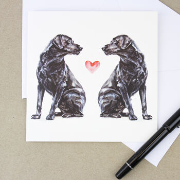 Personalised Love Labradors Blank Greetings Card, 3 of 3